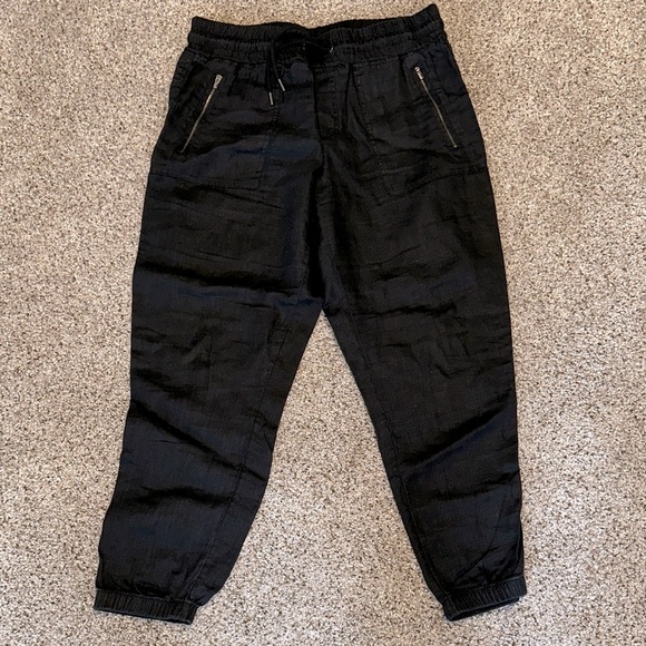 ATHLETA Black Cabo 100% Linen Joggers, Size 8, Like New - Picture 1 of 6